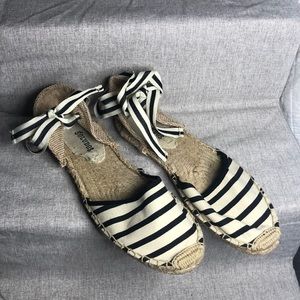 Soludos Ankle Wrap Striped espadrilles